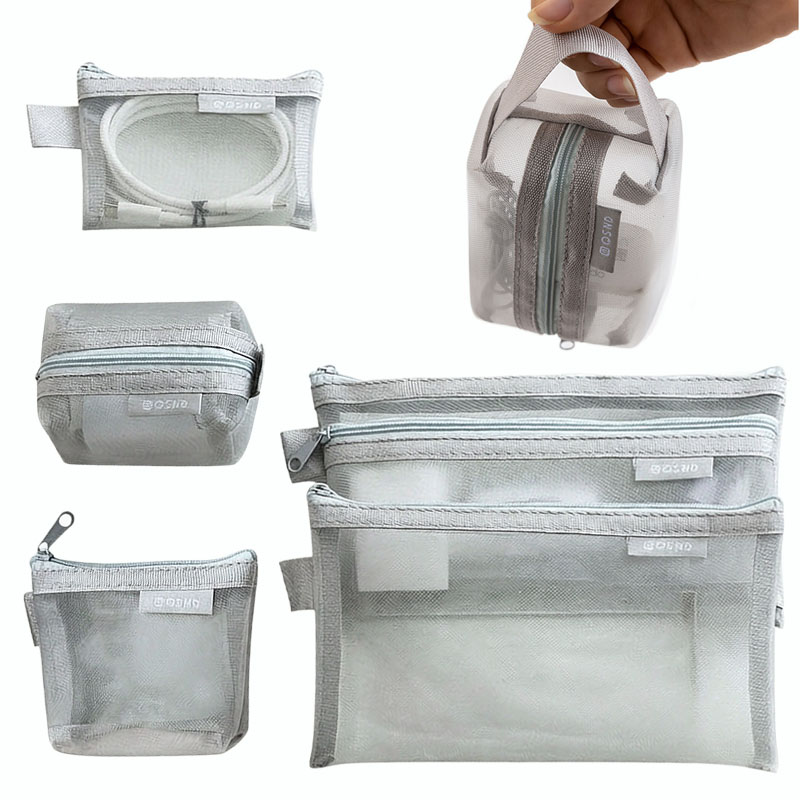 Home Office Furniture Sets - Gray Mesh Organizer Bags – for