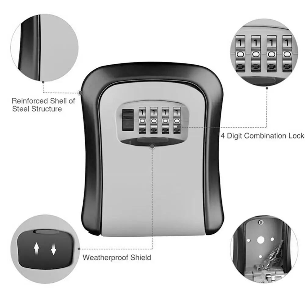 Wall Mount Key Lock Box 4 Digi - огляд і ціна Home Office Login